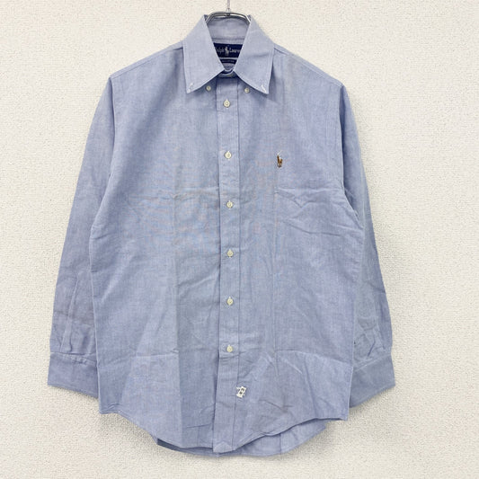 Ralph　Lauren　ラルフローレン　長袖ボタンダウンシャツ　ロゴ刺繍　水色　ライトブルー　14‐32サイズ