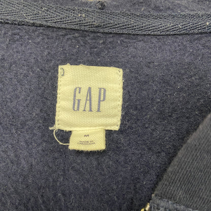 GAP　ギャップ　フルジップスウェットパーカー/フーディー　裏ボア　デカロゴ　紺　ネイビー　Mサイズ