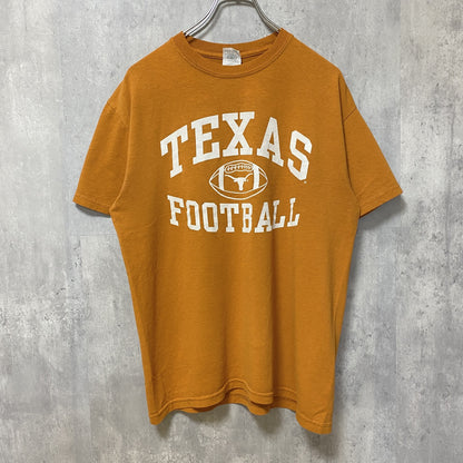 古着 used　GILDAN ギルダン　NCAA　テキサス大学　半袖プリントTシャツ　ロングホーンズ　アメフト　オレンジ　Mサイズ