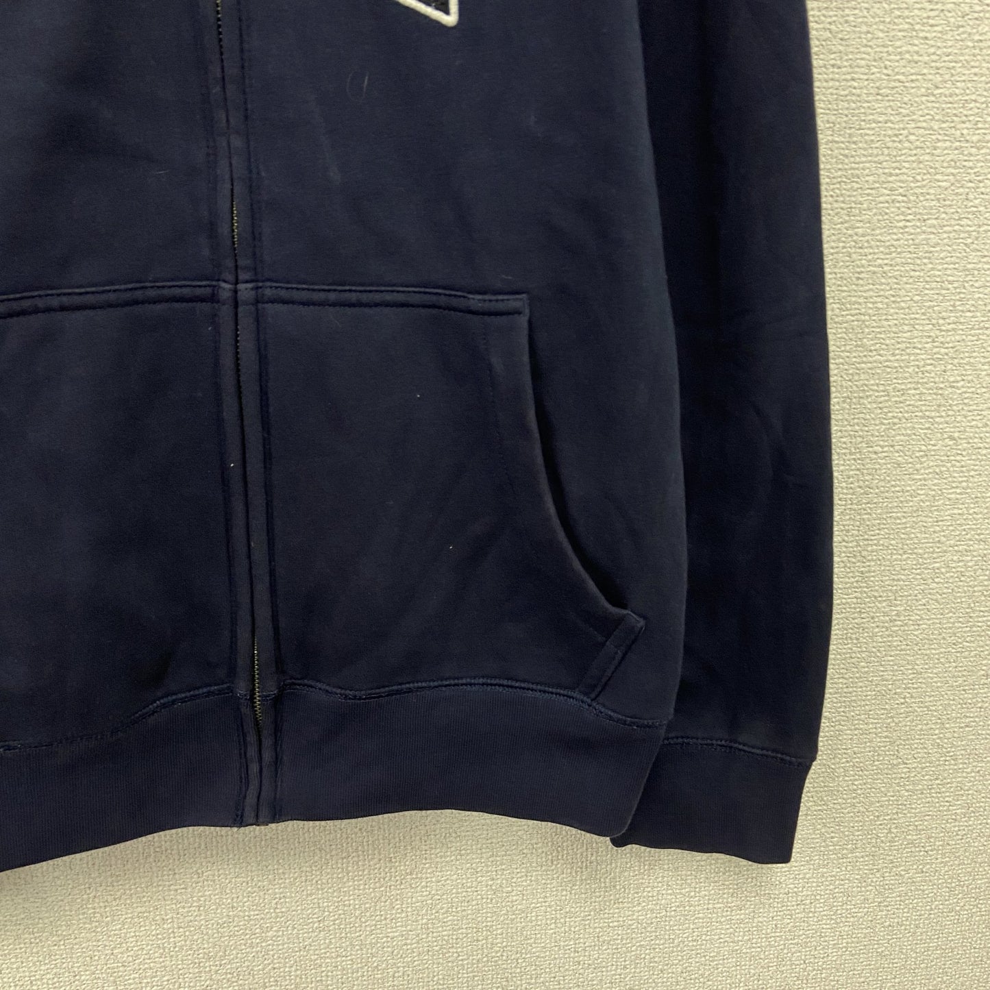 GAP　ギャップ　フルジップスウェットパーカー/フーディー　裏ボア　デカロゴ　紺　ネイビー　Mサイズ