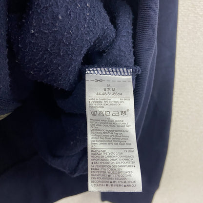 GAP　ギャップ　フルジップスウェットパーカー/フーディー　裏ボア　デカロゴ　紺　ネイビー　Mサイズ