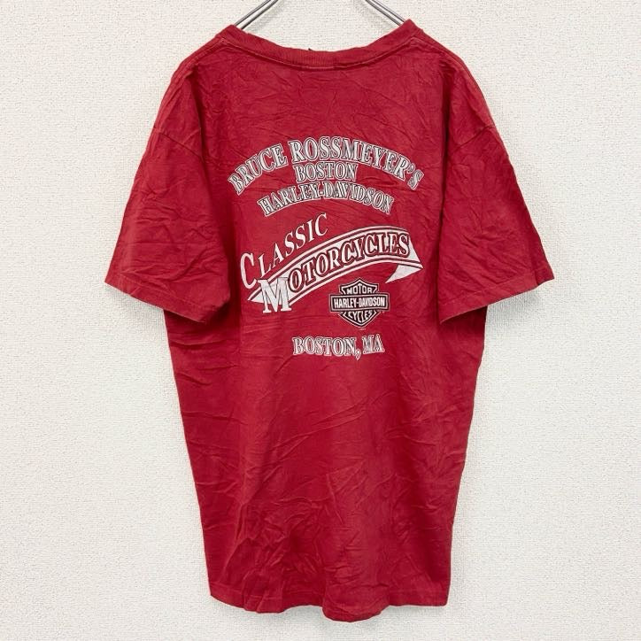 古着 used　00s　HARLEY DAVIDSON　ハーレーダビッドソン　半袖両面プリントTシャツ　赤　レッド　Lサイズ