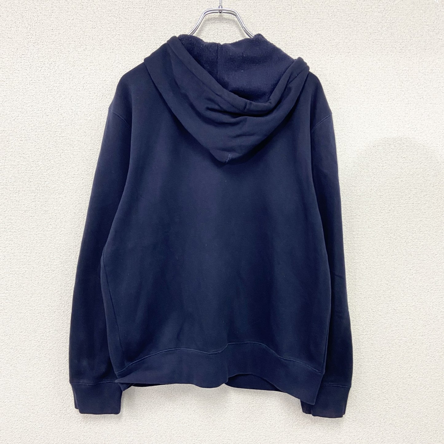 GAP　ギャップ　フルジップスウェットパーカー/フーディー　裏ボア　デカロゴ　紺　ネイビー　Mサイズ
