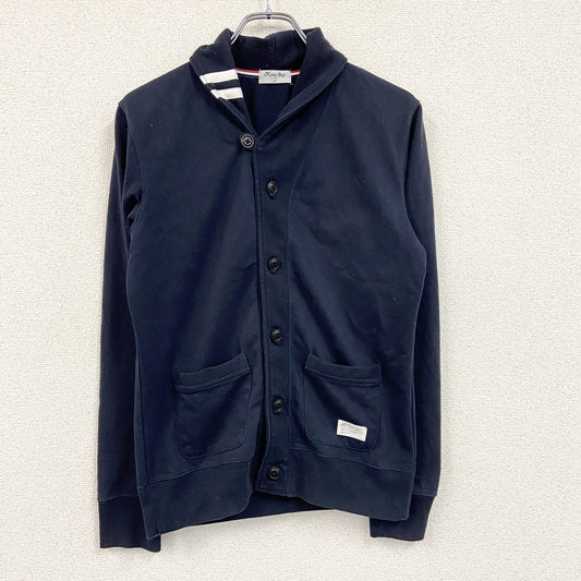 MEN'S BIGI　メンズビギ　ショールカラーカーディガン　2つポケット　紺　ネイビー