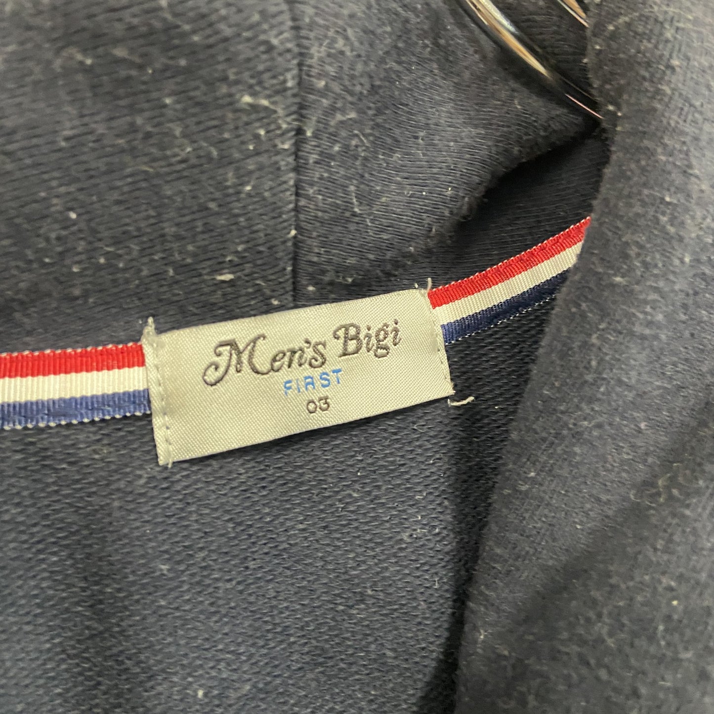 MEN'S BIGI　メンズビギ　ショールカラーカーディガン　2つポケット　紺　ネイビー