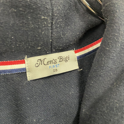 MEN'S BIGI　メンズビギ　ショールカラーカーディガン　2つポケット　紺　ネイビー
