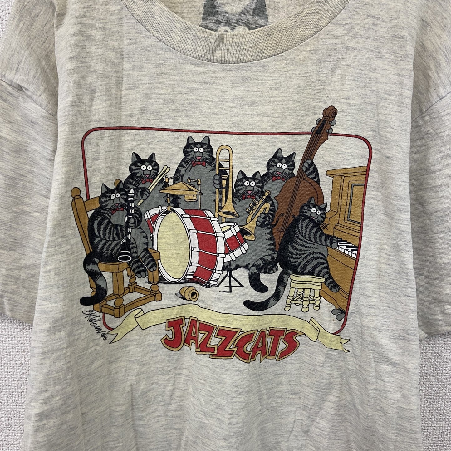 90s　crazy shirt　クレイジーシャツ　クリバンキャット　半袖プリントTシャツ　グレー　Mサイズ