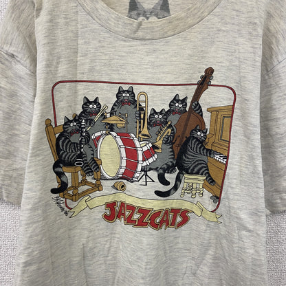 90s　crazy shirt　クレイジーシャツ　クリバンキャット　半袖プリントTシャツ　グレー　Mサイズ