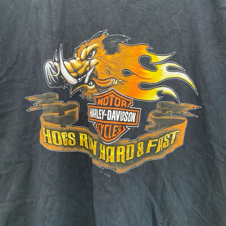 HARLEY DAVIDSON　ハーレーダビッドソン　半袖プリントTシャツ　黒　ブラック　2XLサイズ
