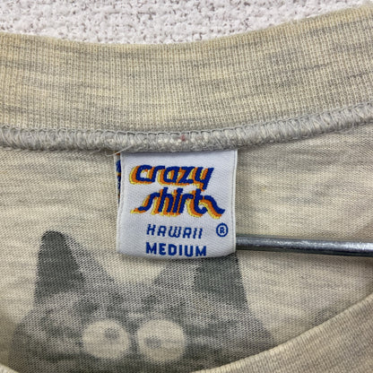 90s　crazy shirt　クレイジーシャツ　クリバンキャット　半袖プリントTシャツ　グレー　Mサイズ