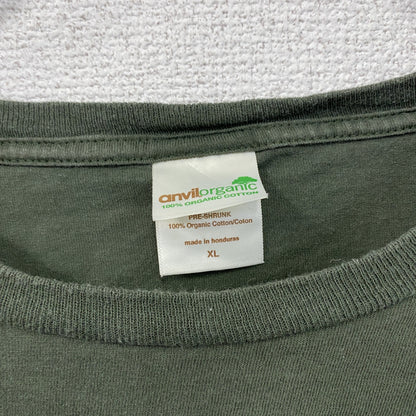 anvil organic　アンビル オーガニック　半袖プリントTシャツ　カーキ　XLサイズ