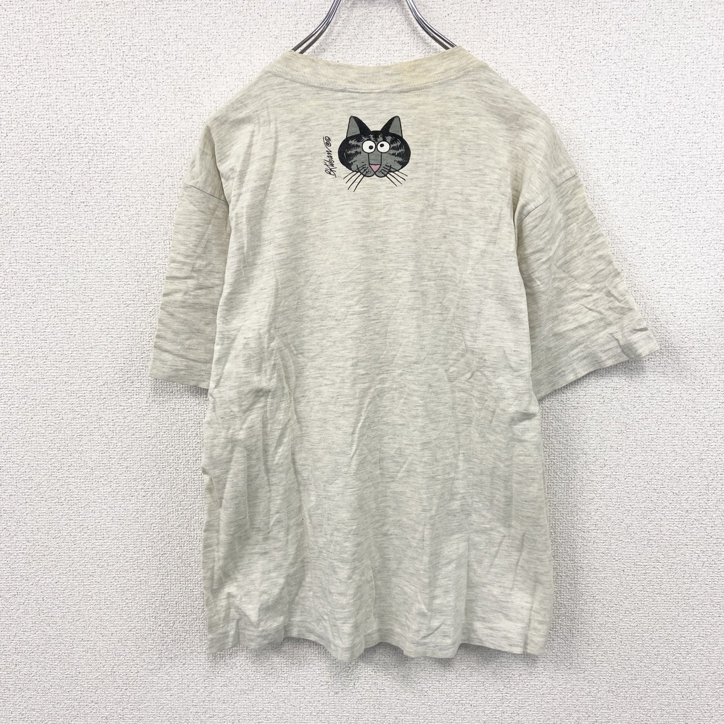 90s　crazy shirt　クレイジーシャツ　クリバンキャット　半袖プリントTシャツ　グレー　Mサイズ