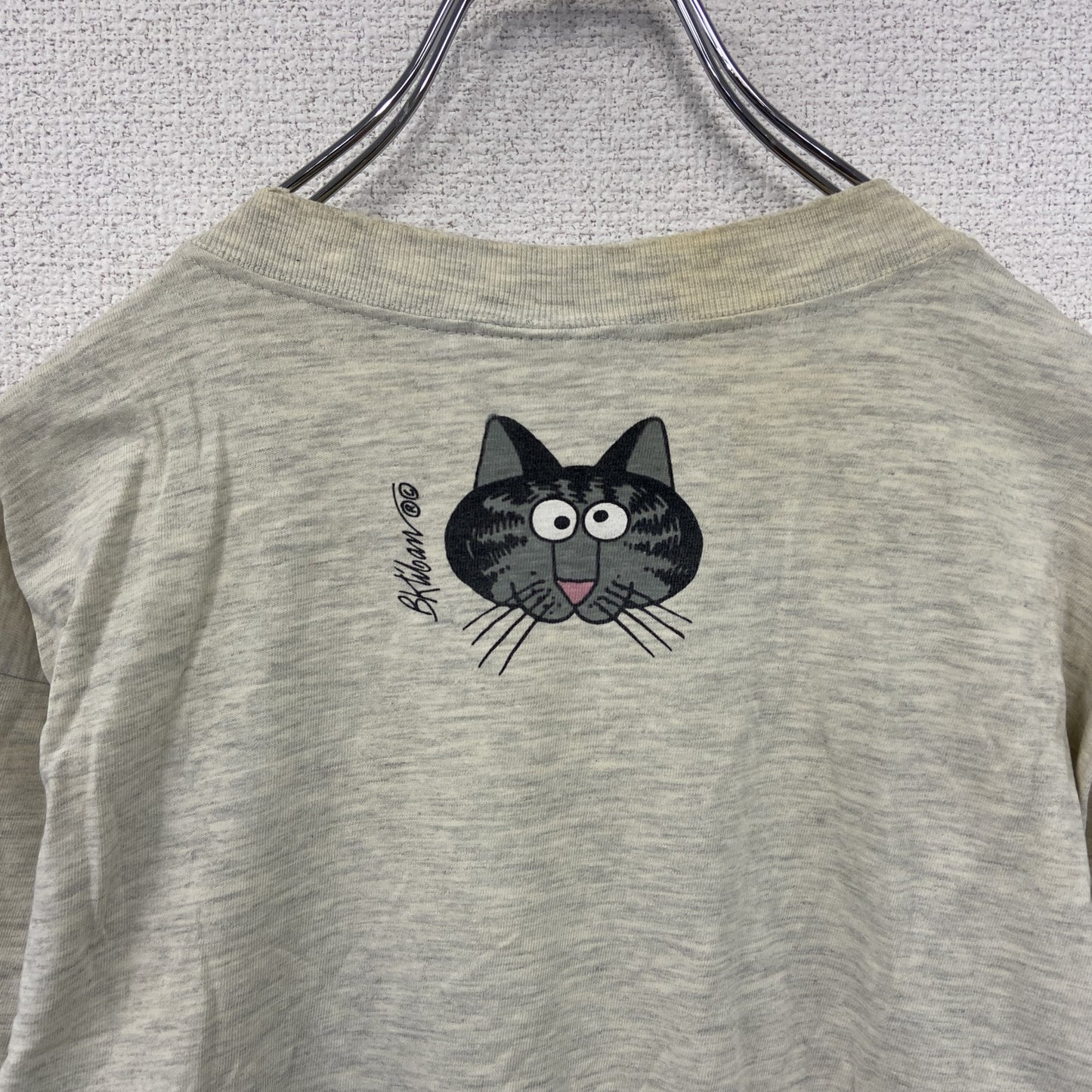 90s　crazy shirt　クレイジーシャツ　クリバンキャット　半袖プリントTシャツ　グレー　Mサイズ