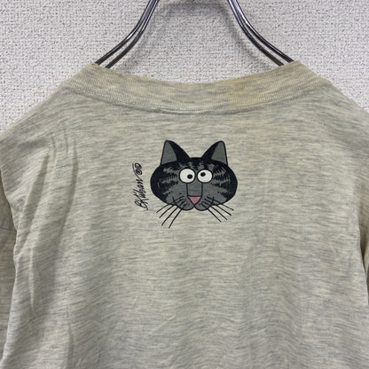 90s　crazy shirt　クレイジーシャツ　クリバンキャット　半袖プリントTシャツ　グレー　Mサイズ