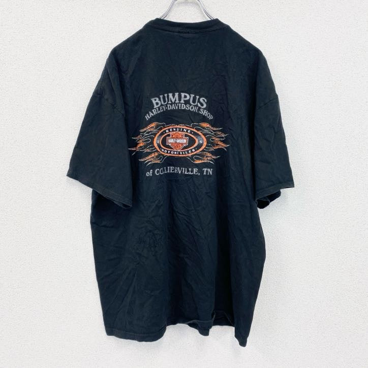 HARLEY DAVIDSON　ハーレーダビッドソン　半袖プリントTシャツ　黒　ブラック　2XLサイズ