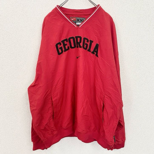 90s　NIKE　ナイキ 　プルオーバーナイロンジャケット　ヴィンテージ　赤　レッド　2XLサイズ