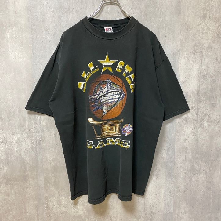 古着 used　00s　NBA ALL STAR GAME 2000 バスケ　半袖プリントTシャツ　黒　ブラック　XLサイズ