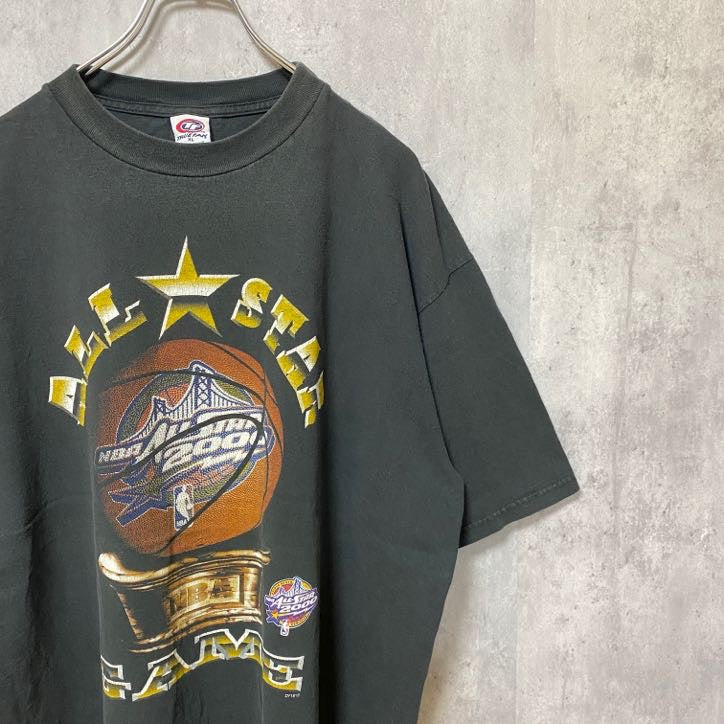 古着 used　00s　NBA ALL STAR GAME 2000 バスケ　半袖プリントTシャツ　黒　ブラック　XLサイズ