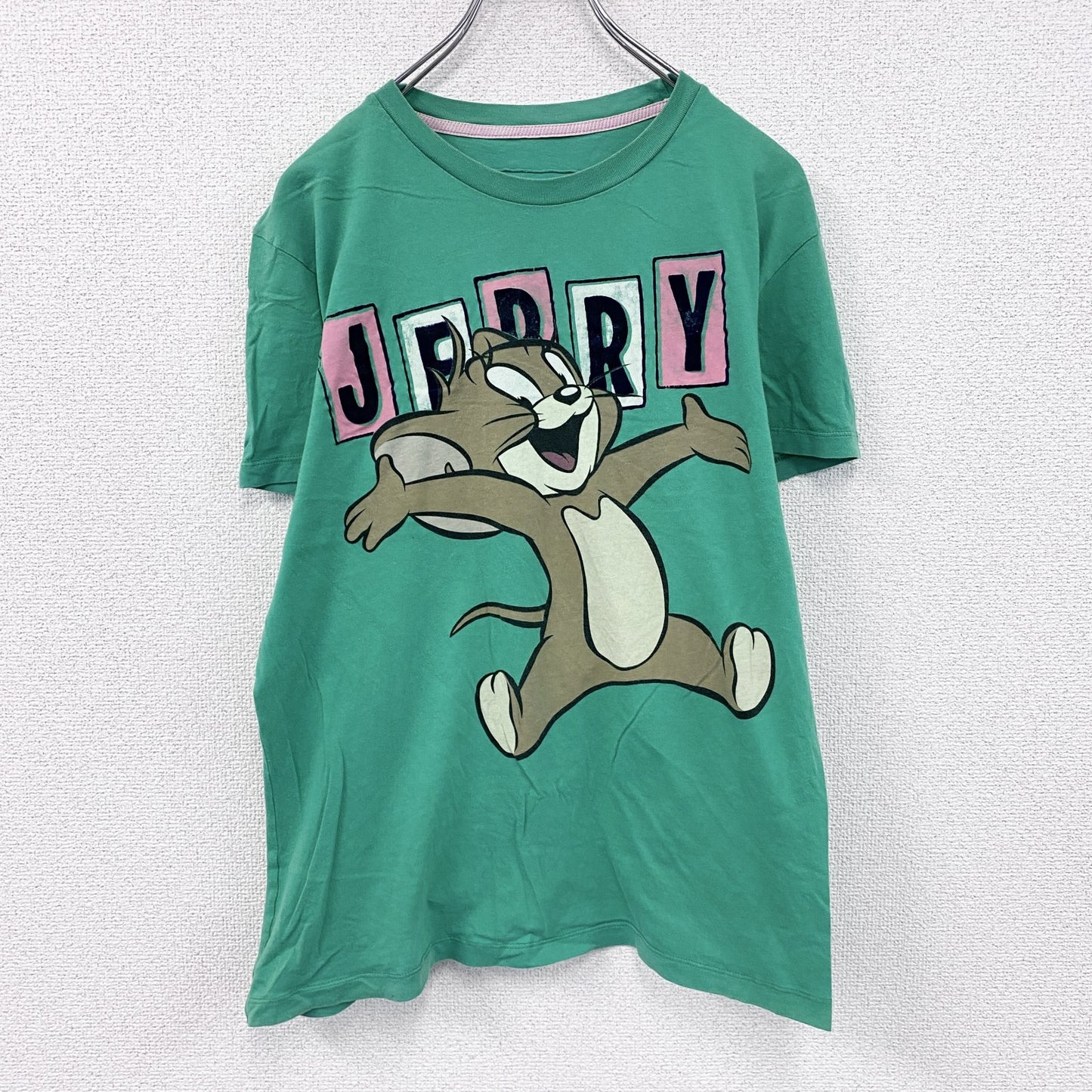 TOM and JERRY XDYE　トムとジェリー　半袖プリントTシャツ　緑　グリーン　Mサイズ
