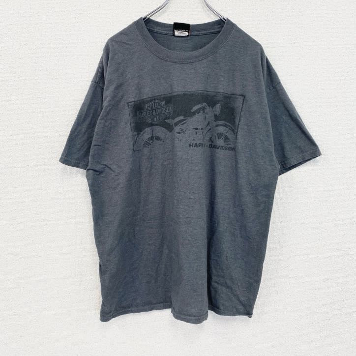 HARLEY DAVIDSON　ハーレーダビッドソン　半袖プリントTシャツ　灰　グレー　XLサイズ