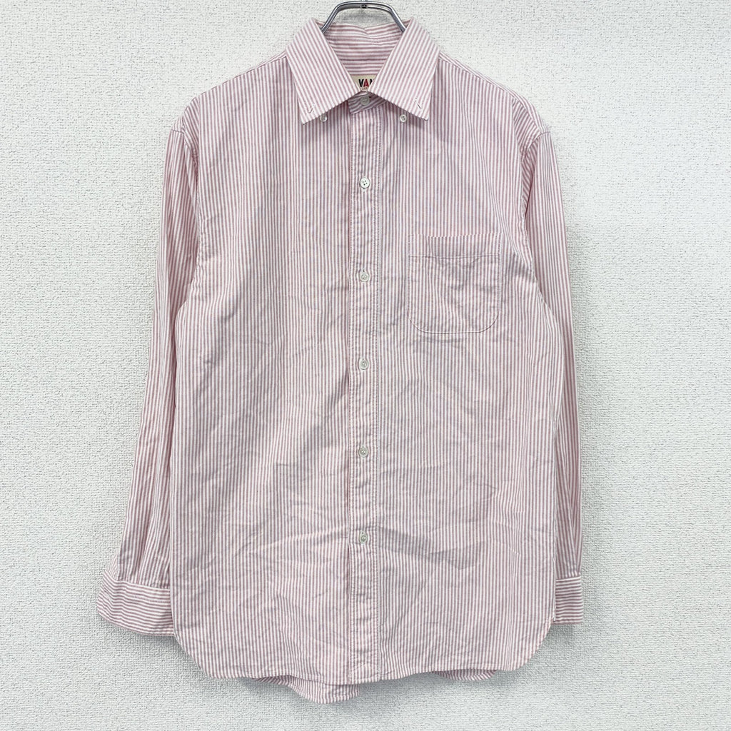 VAN JACKET　ヴァンヂャケット　長袖ボタンダウンシャツ　ストライプ柄　ピンク　Lサイズ