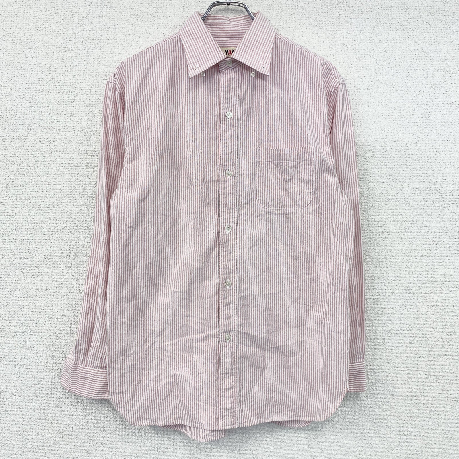 VAN JACKET　ヴァンヂャケット　長袖ボタンダウンシャツ　ストライプ柄　ピンク　Lサイズ