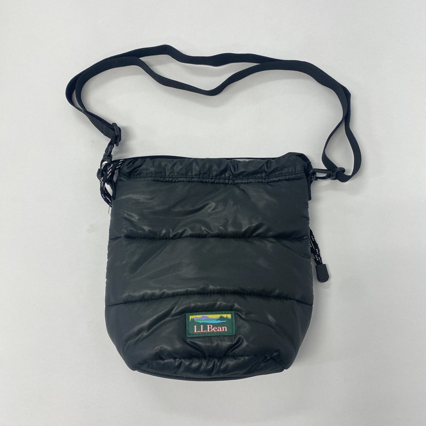 L.L.Bean　エルエルビーン　キルティング巾着バッグ　ショルダーバッグ　黒　ブラック