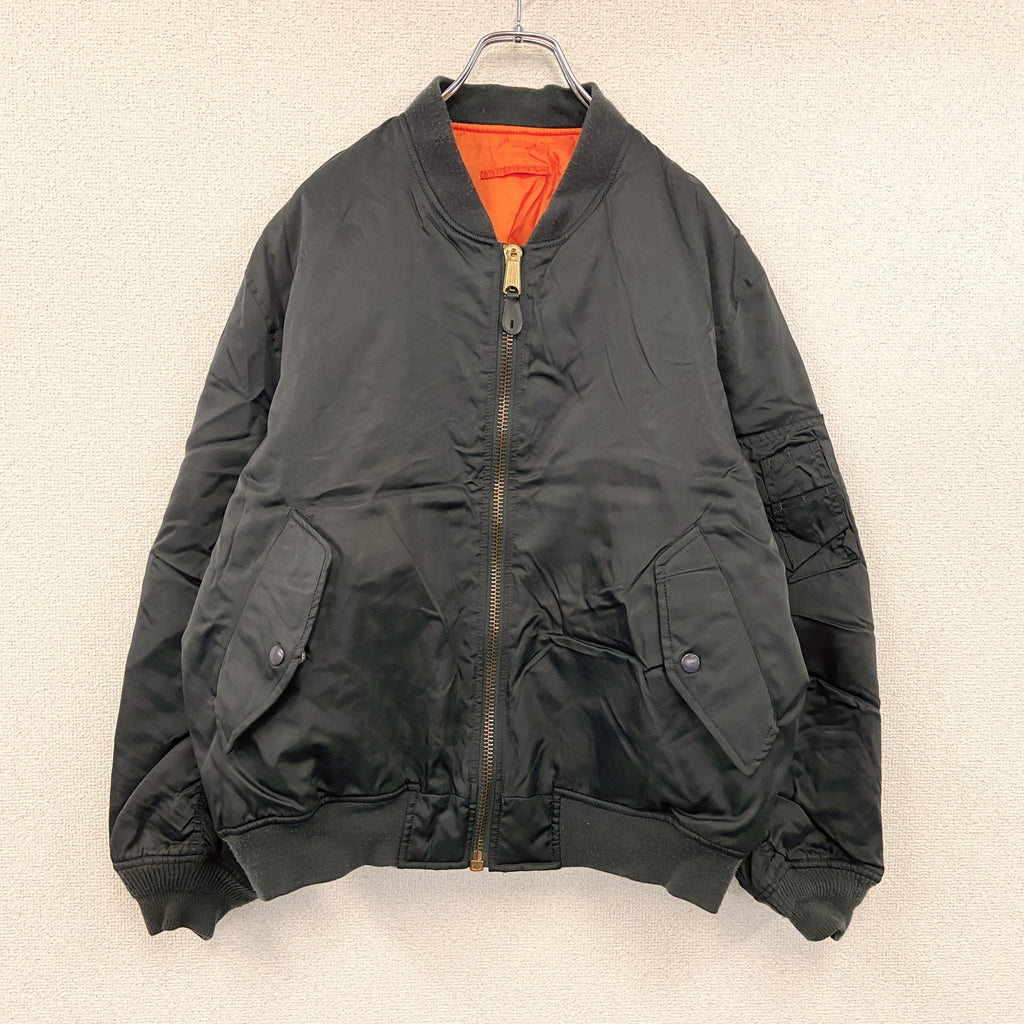 ～00s　PHANTOM MILITARY　MA-1　フライトジャケット　中綿入り　紺　ネイビー　Lサイズ