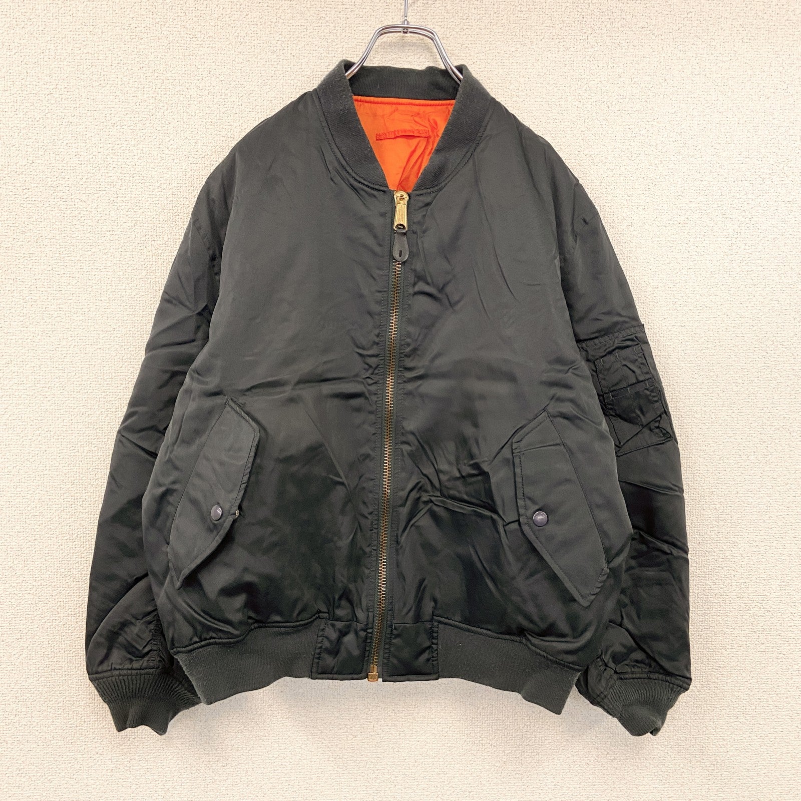 ～00s　PHANTOM MILITARY　MA-1　フライトジャケット　中綿入り　紺　ネイビー　Lサイズ