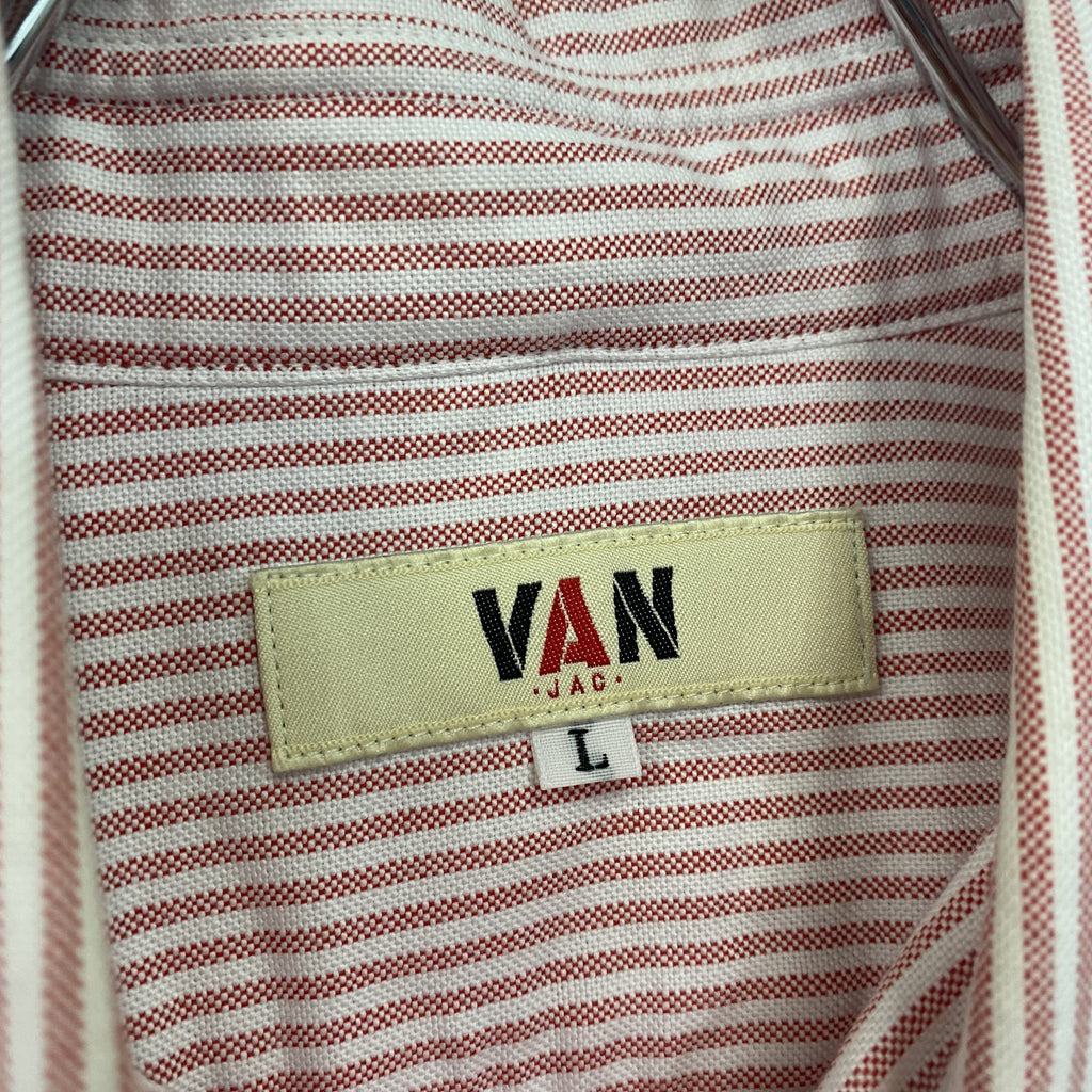 VAN JACKET　ヴァンヂャケット　長袖ボタンダウンシャツ　ストライプ柄　ピンク　Lサイズ