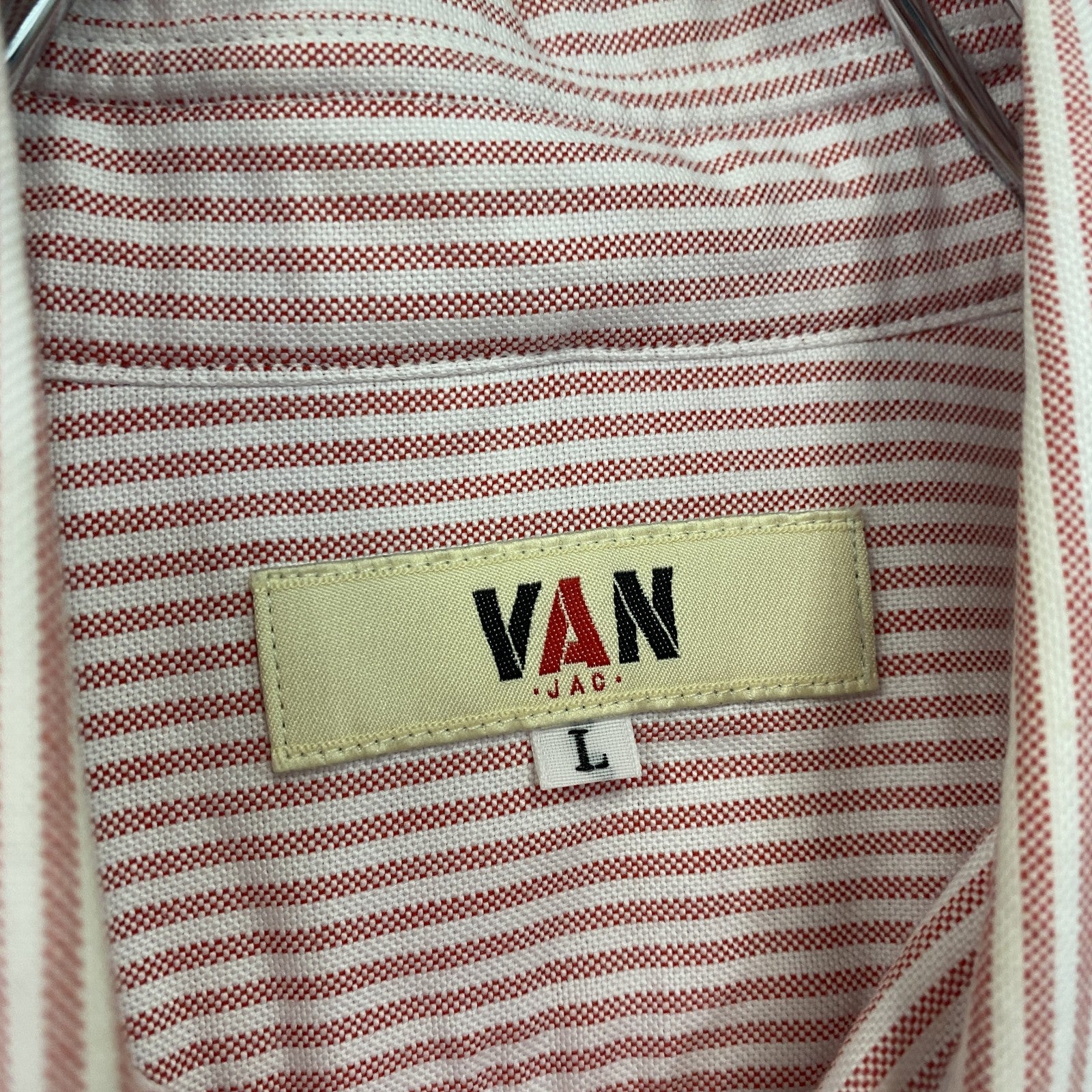 VAN JACKET　ヴァンヂャケット　長袖ボタンダウンシャツ　ストライプ柄　ピンク　Lサイズ