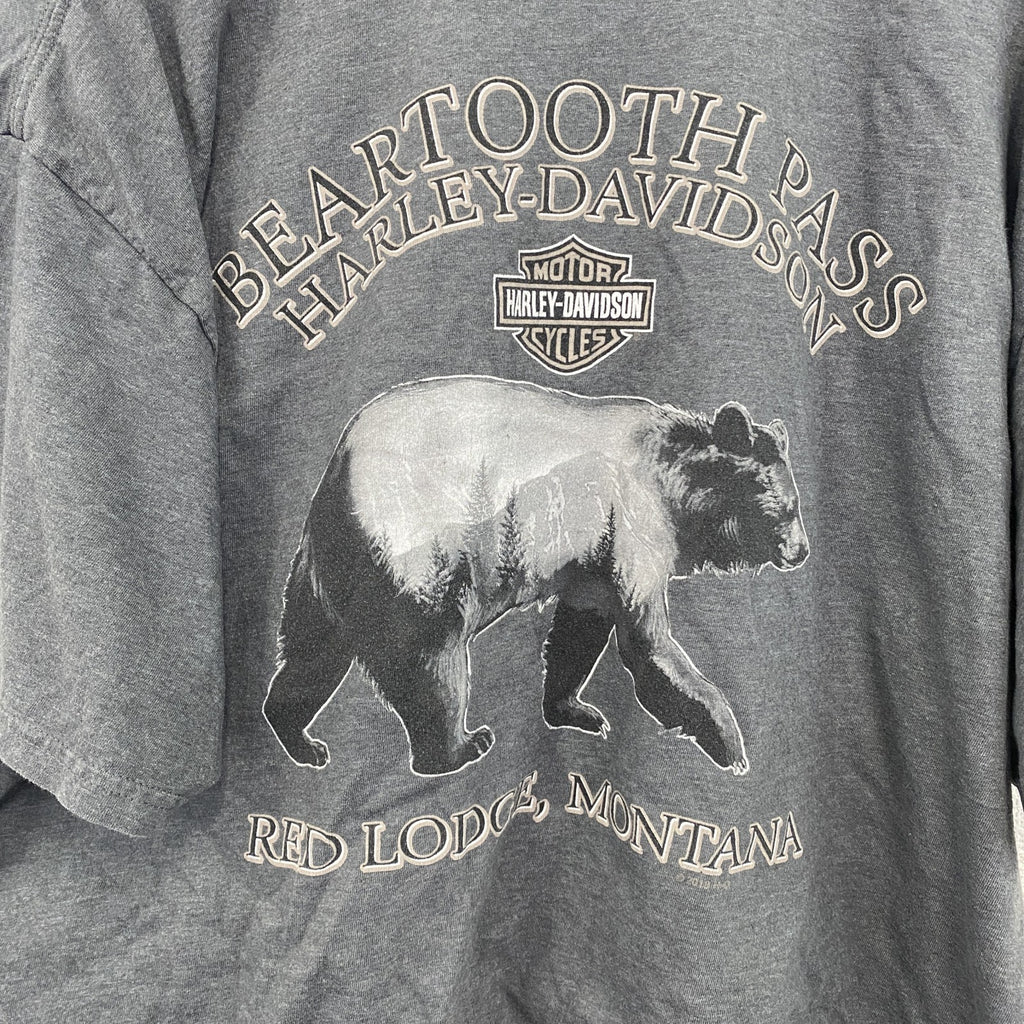 HARLEY DAVIDSON　ハーレーダビッドソン　半袖プリントTシャツ　灰　グレー　XLサイズ