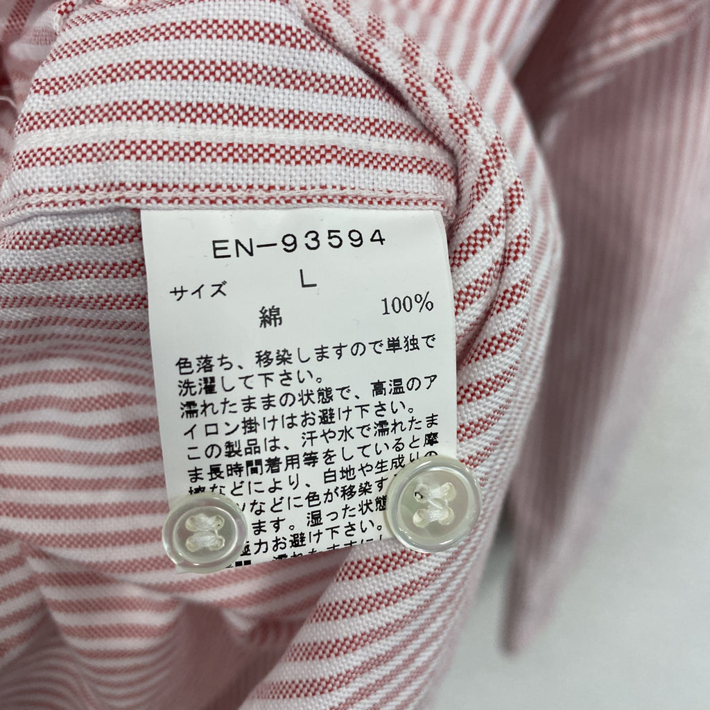 VAN JACKET　ヴァンヂャケット　長袖ボタンダウンシャツ　ストライプ柄　ピンク　Lサイズ