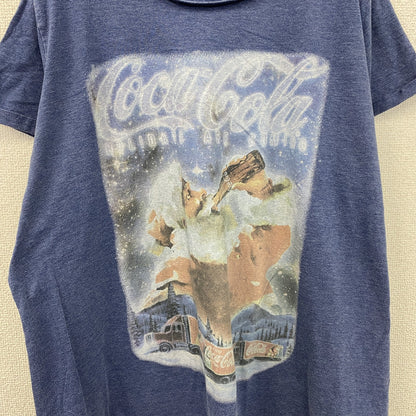 Coca-Cola　コカ・コーラ　半袖プリントTシャツ　サンタクロース　紺　ネイビー　24サイズ