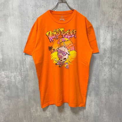 古着 used　STRANGER THINGS　ストレンジャーシングス　ダスティン　半袖プリントTシャツ　海外TV　オレンジ　L