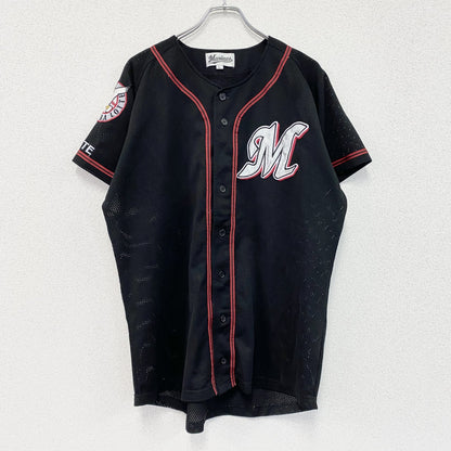 千葉ロッテマリーンズ　半袖ベースボールTシャツ　ユニフォーム　黒　ブラック　Lサイズ