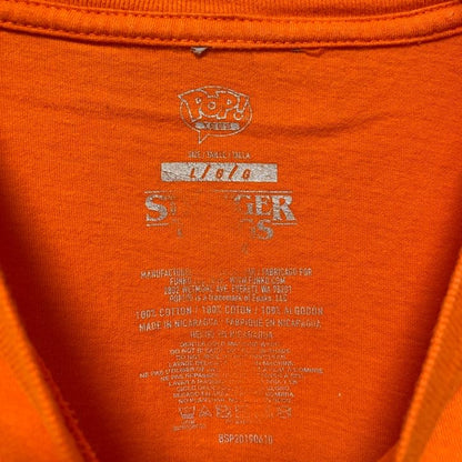 古着 used　STRANGER THINGS　ストレンジャーシングス　ダスティン　半袖プリントTシャツ　海外TV　オレンジ　L
