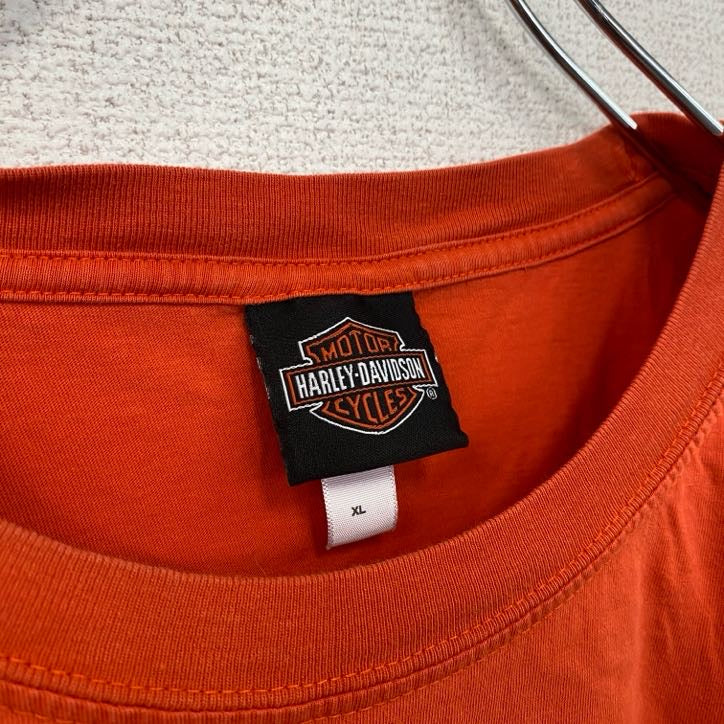 HARLEY DAVIDSON　ハーレーダビッドソン　半袖プリントTシャツ　オレンジ　XLサイズ