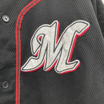 千葉ロッテマリーンズ　半袖ベースボールTシャツ　ユニフォーム　黒　ブラック　Lサイズ