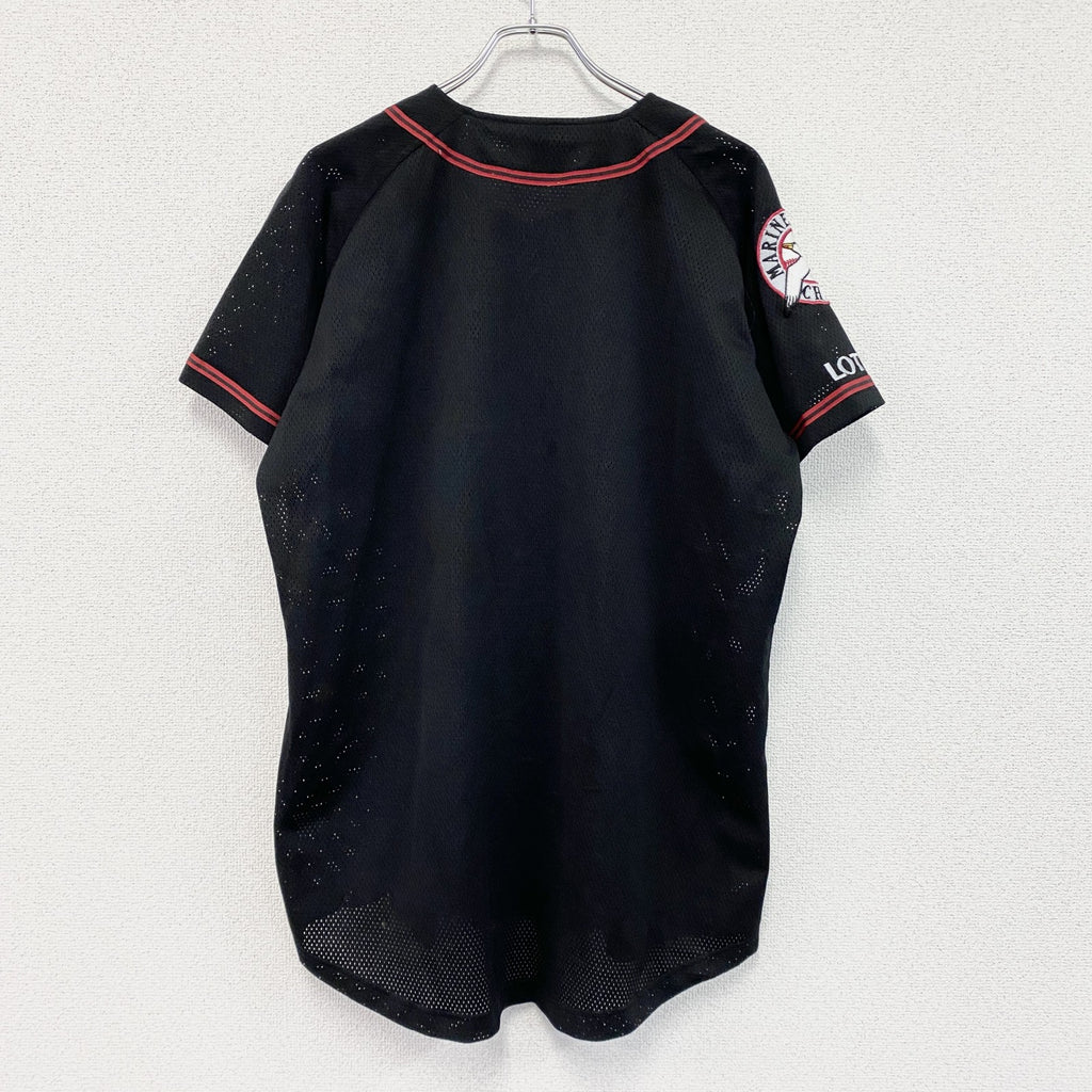 千葉ロッテマリーンズ　半袖ベースボールTシャツ　ユニフォーム　黒　ブラック　Lサイズ