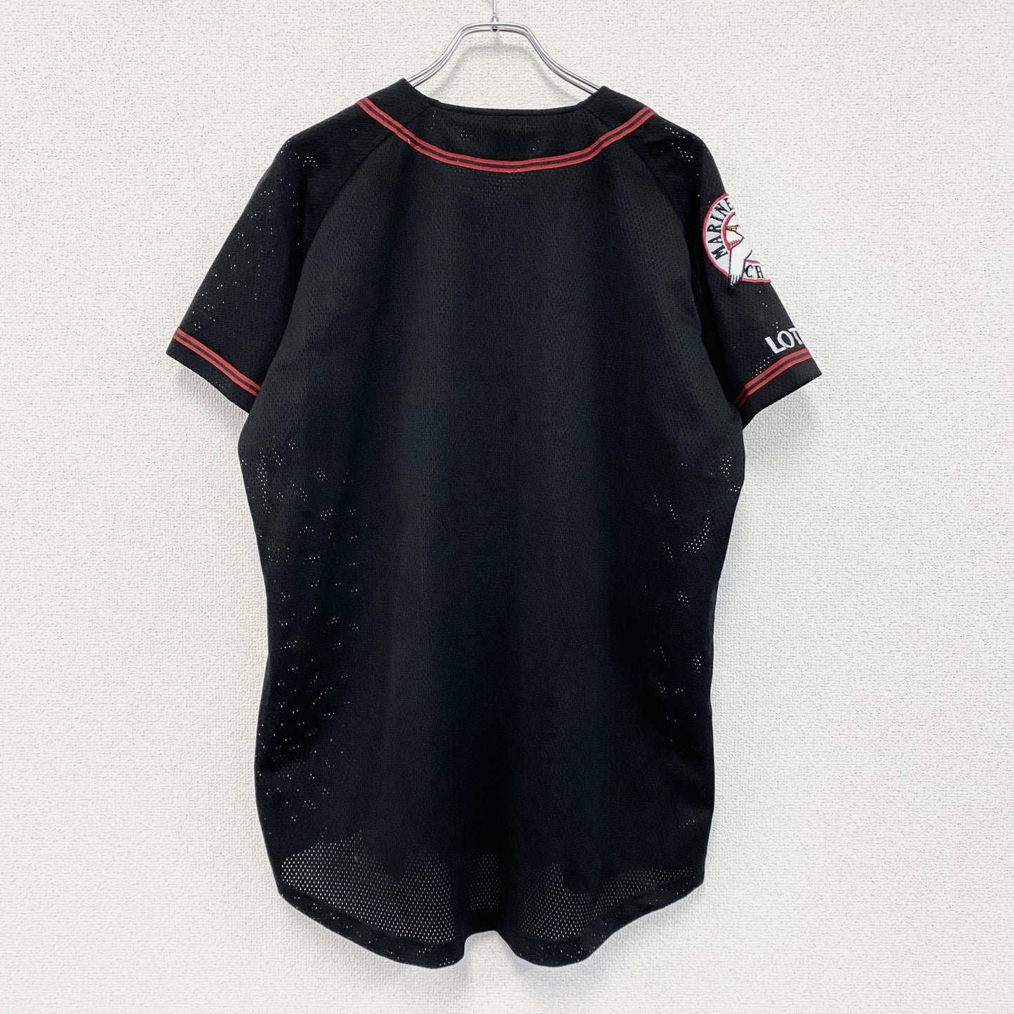 千葉ロッテマリーンズ　半袖ベースボールTシャツ　ユニフォーム　黒　ブラック　Lサイズ