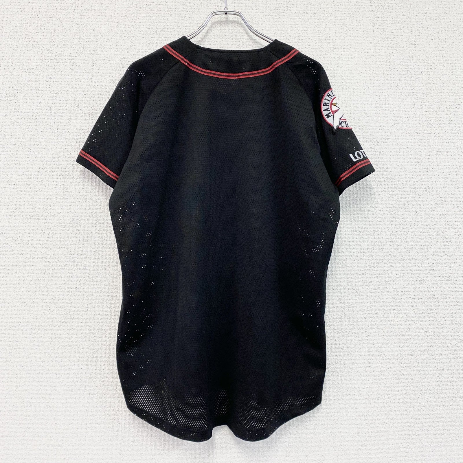 千葉ロッテマリーンズ　半袖ベースボールTシャツ　ユニフォーム　黒　ブラック　Lサイズ