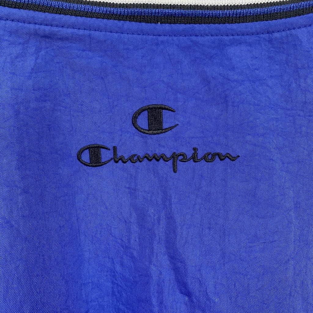 90s　Champion　チャンピオン　プルオーバーナイロンジャケット　ヴィンテージ　青　ブルー　Mサイズ