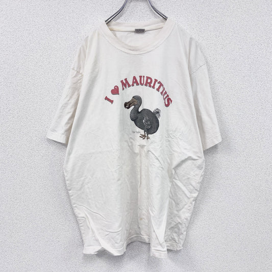 ～00s　WAIKIKI　I♡MAURITIUS　半袖Tシャツ　ヴィンテージ　白　ホワイト　3XLサイズ
