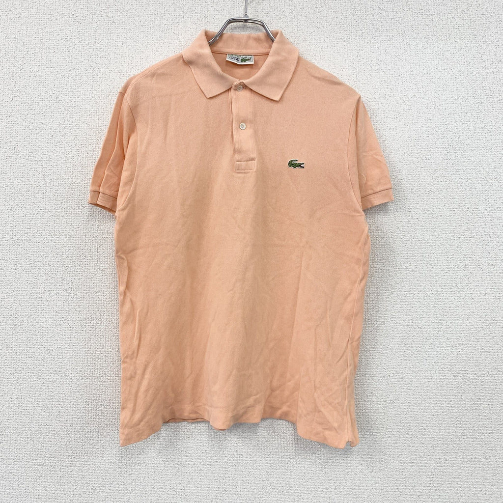 ～80s　LACOSTE　ラコステ　半袖ポロシャツ　刺繍ロゴ　ヴィンテージ　オレンジ　4サイズ