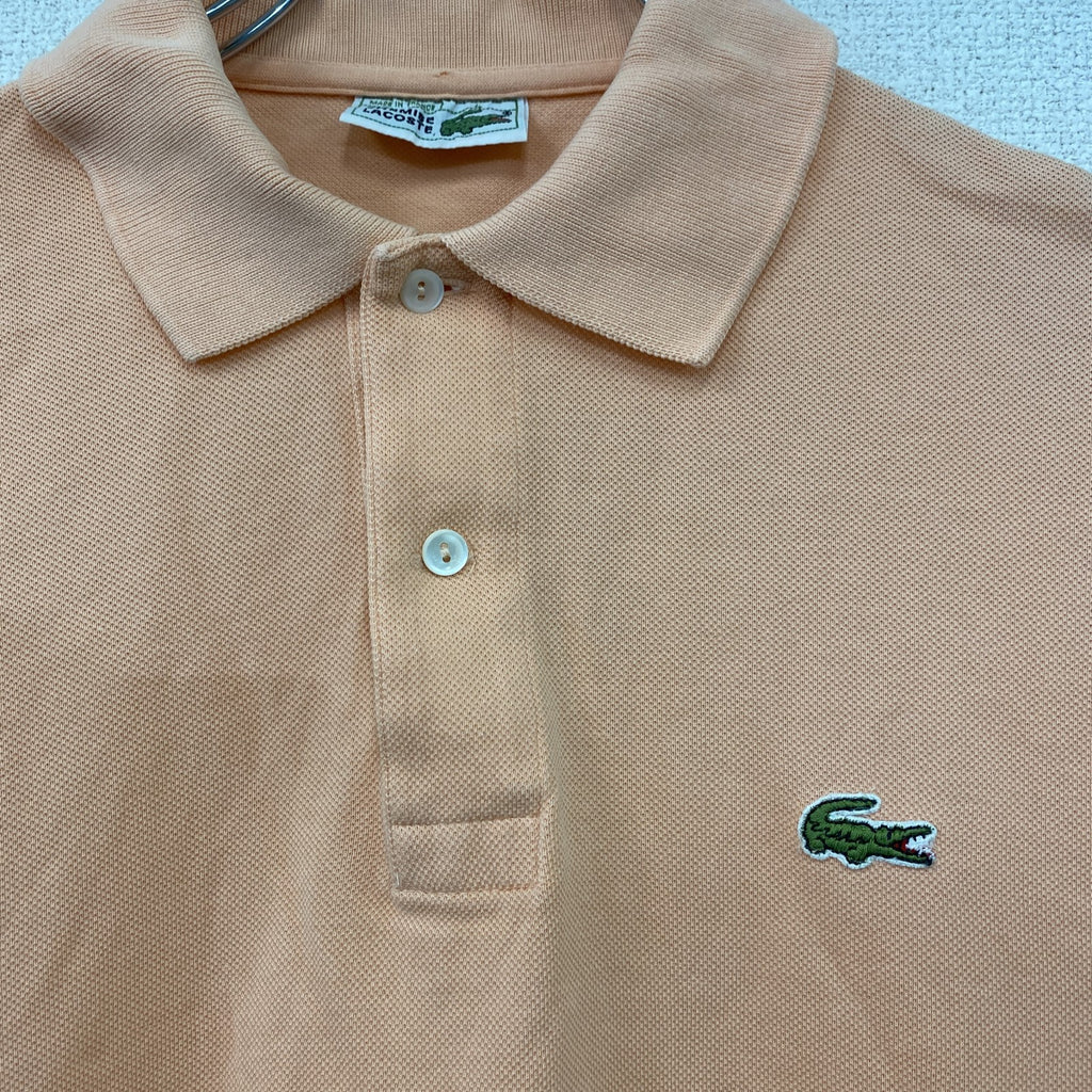 ～80s　LACOSTE　ラコステ　半袖ポロシャツ　刺繍ロゴ　ヴィンテージ　オレンジ　4サイズ