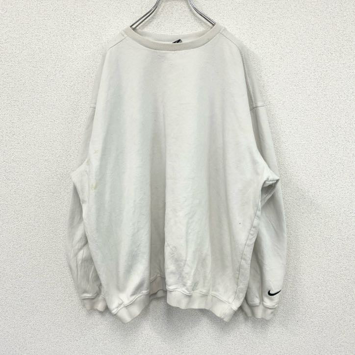 00s　NIKE　ナイキ　スウェット/トレーナー　スウッシュ　ヴィンテージ　白　ホワイト　XXLサイズ