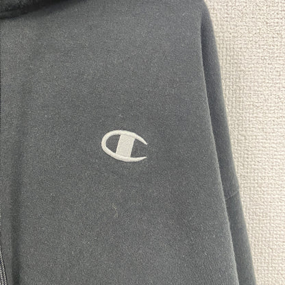 champion　チャンピオン　フルジップパーカー　フーディ　ロゴ刺繡　黒　ブラック