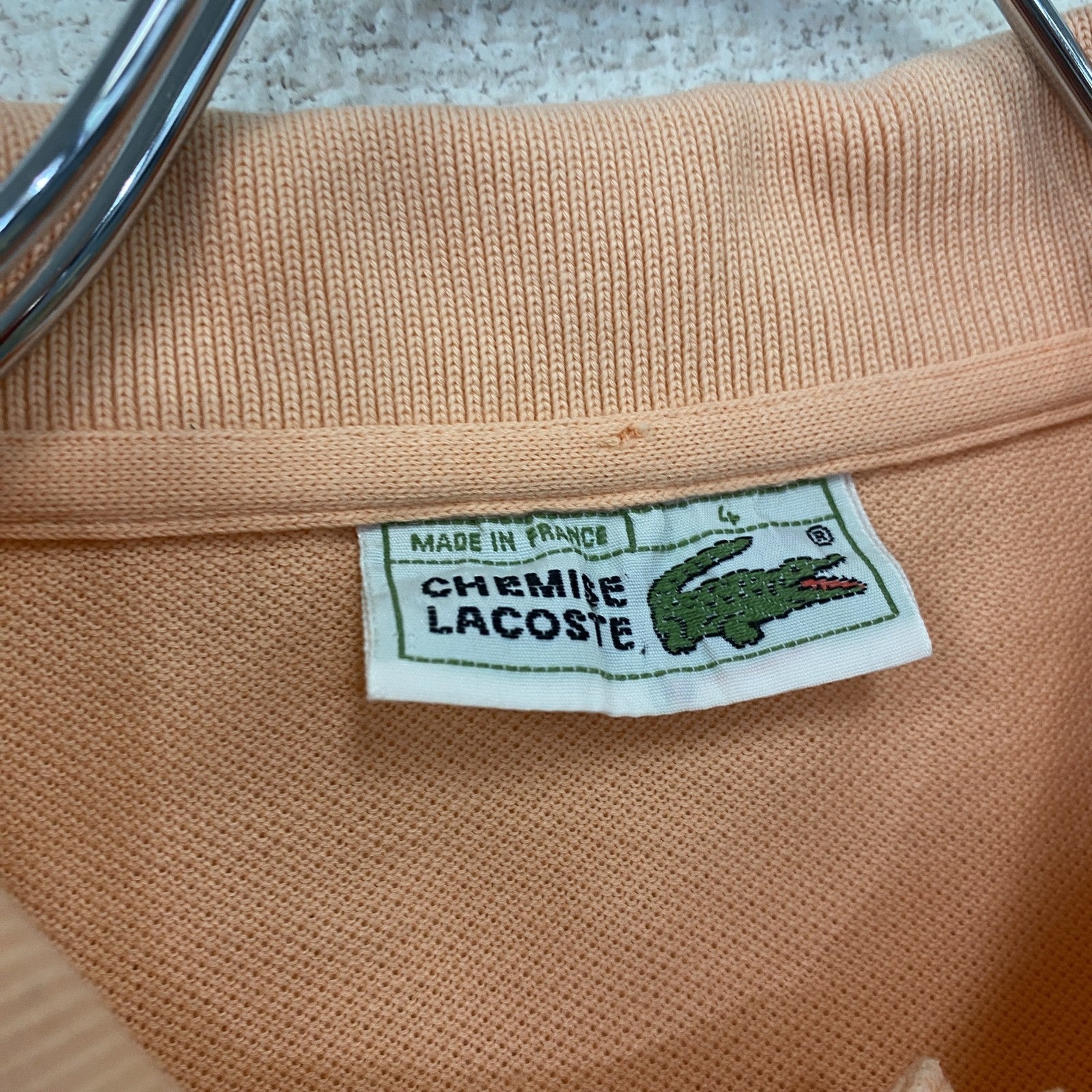 ～80s　LACOSTE　ラコステ　半袖ポロシャツ　刺繍ロゴ　ヴィンテージ　オレンジ　4サイズ