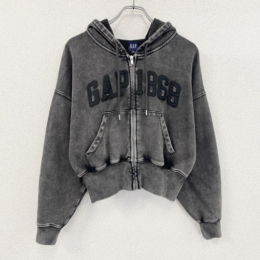 GAP　ギャップ　ヴィンテージソフトジップアップウェッジパーカー　フルジップパーカー/フーディー　ダークグレー　Sサイズ